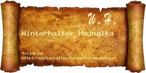 Winterhalter Hajnalka névjegykártya