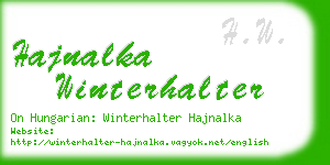 hajnalka winterhalter business card
